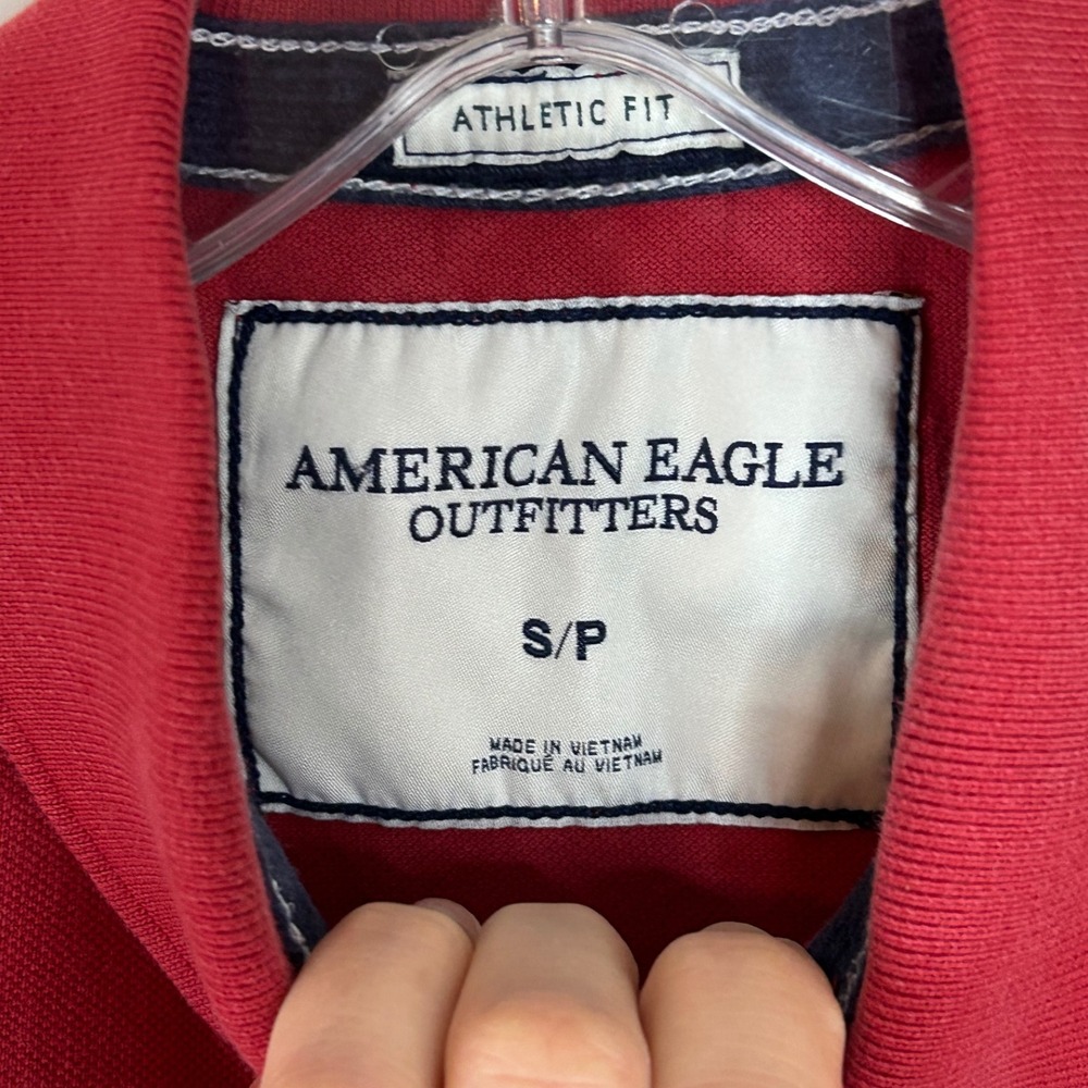 American Eagle Outfitters Mens Polo Shirt Athletic Fit Red Size Small S Casual‎ - Picture 4 of 13